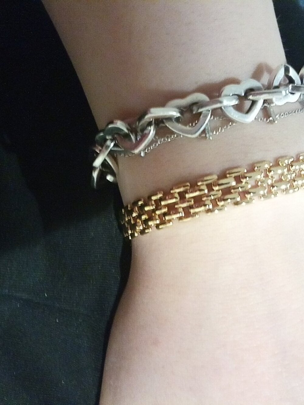 18k gold filled cuban link chain bracelet 7". gold curb chain bracelet